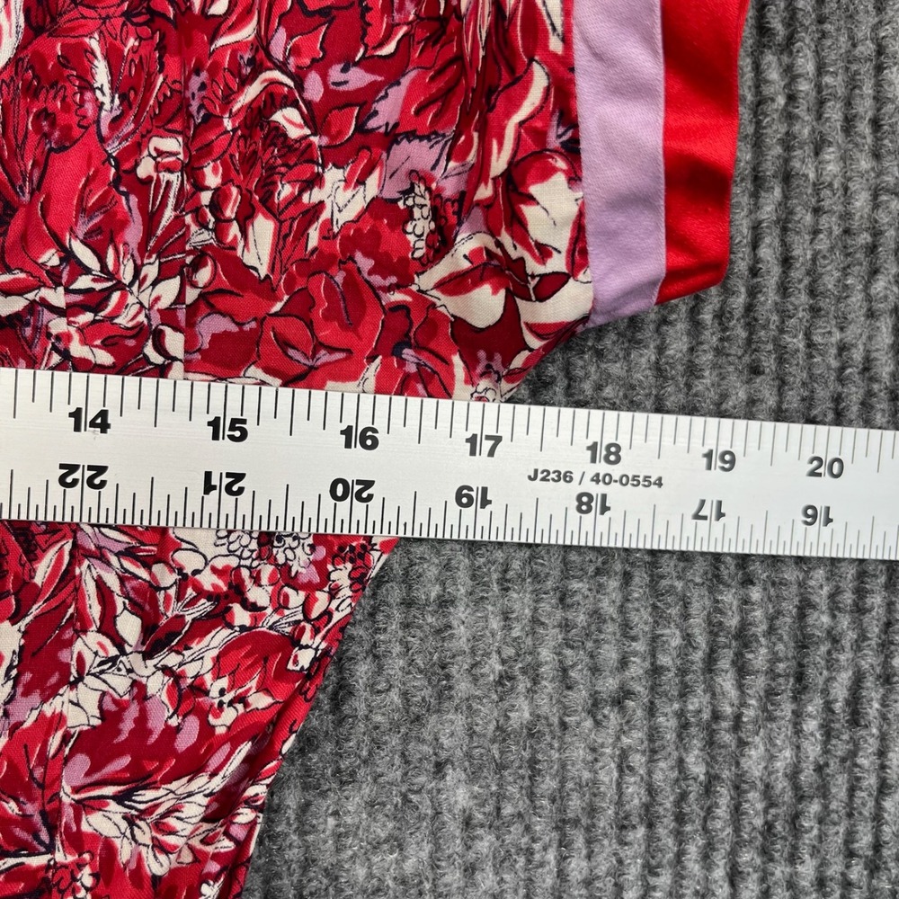 Vtg 50s 60s Kay Whitney Dress Womens XS Red Floral Fit Flare Belted - Picture 11 of 15
